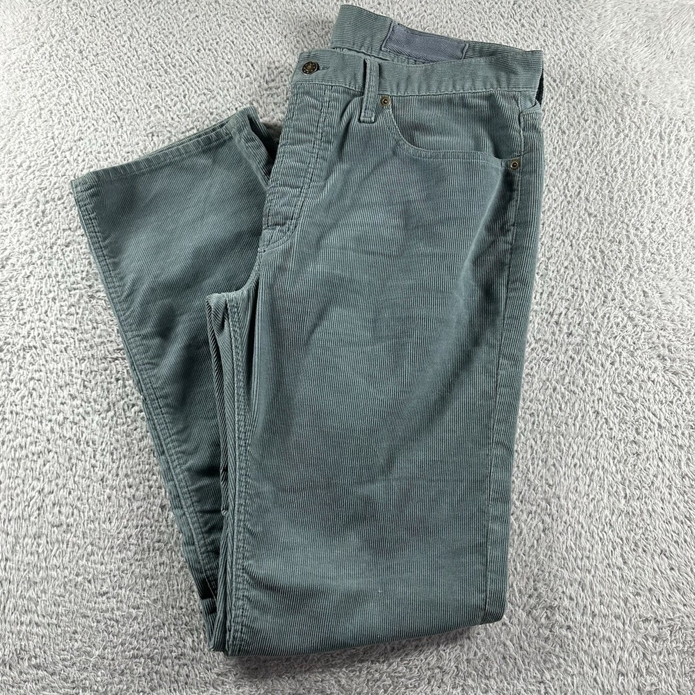 GT Corduroy Pants Mens‎ 36x32 (34x32) Slim Green Teal Straight Preppy Fall Chino